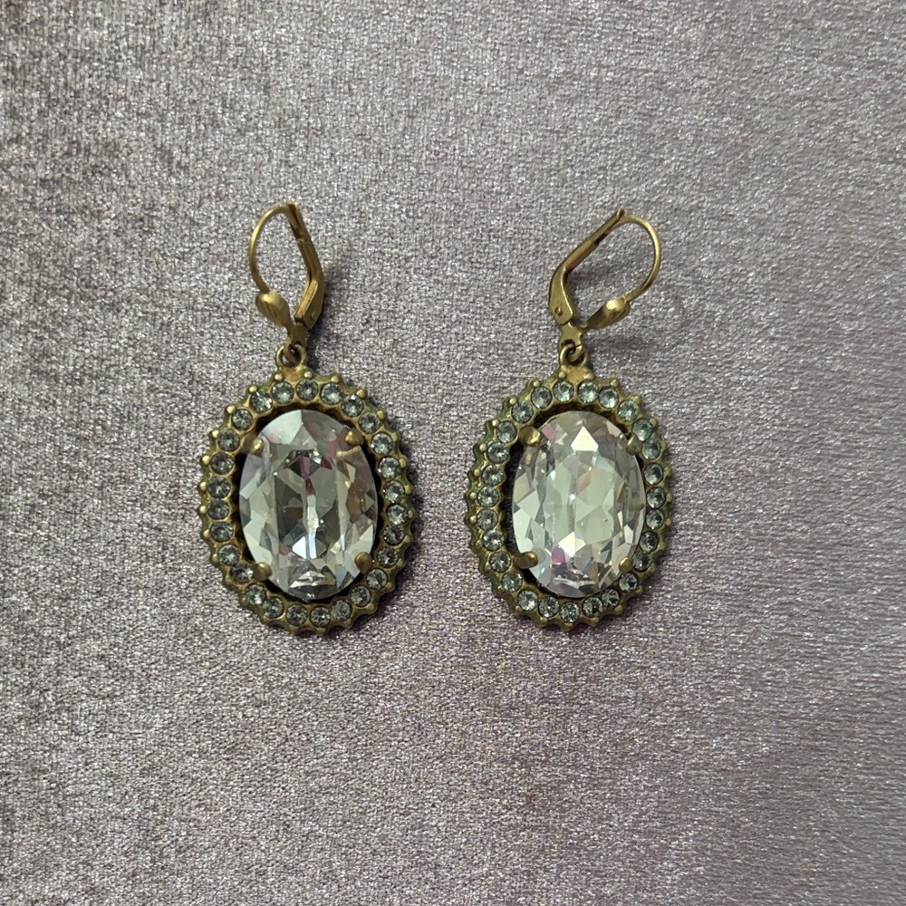 Catherine Popesco Gold and Silver Crystal Earrings